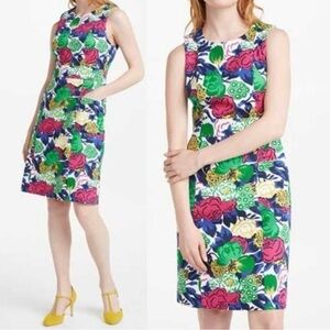 Boden - women’s Floral print Multicolor sleeveless midi dress straight fit ZS 8